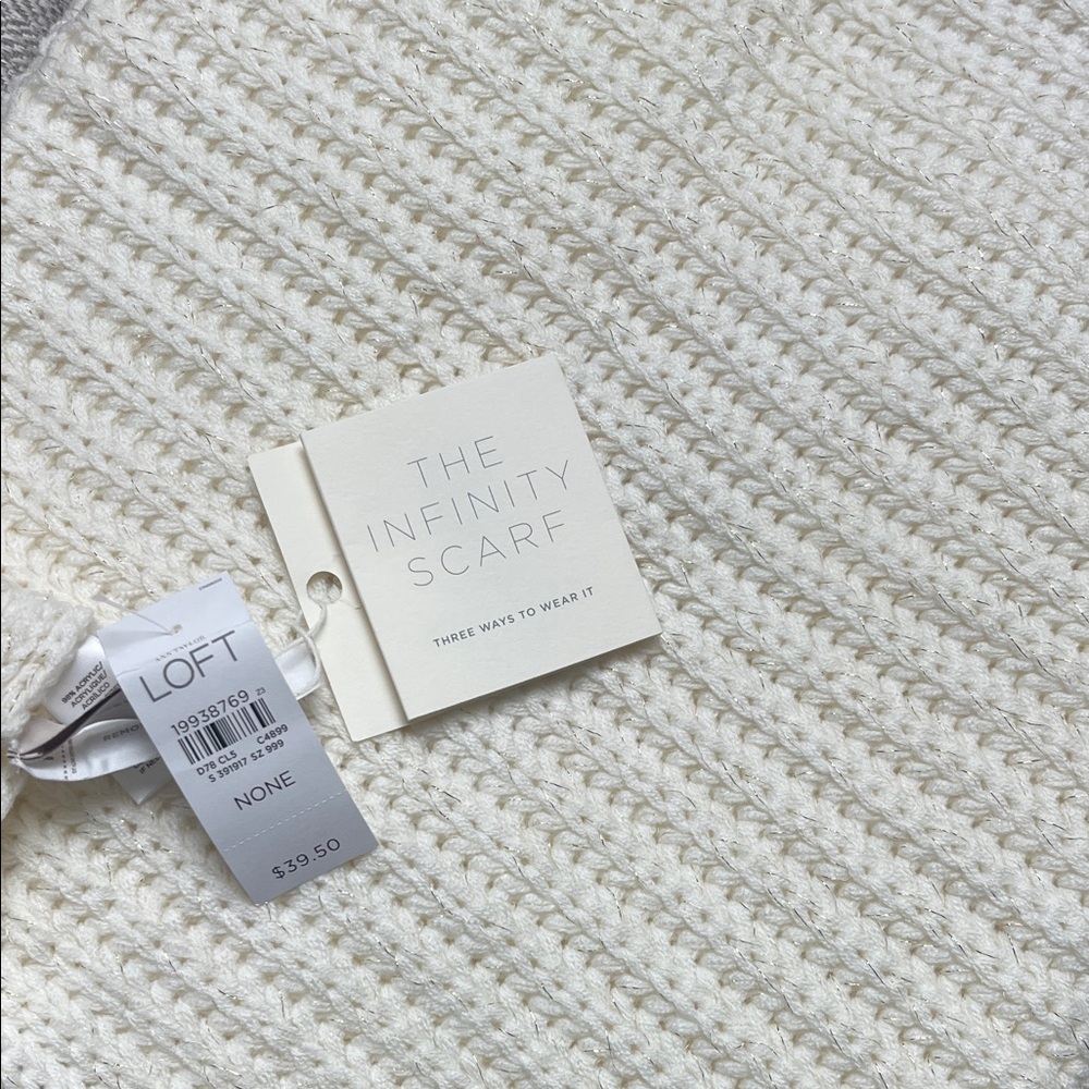 NWT LOFT Women's Ivory Infinity Scarf